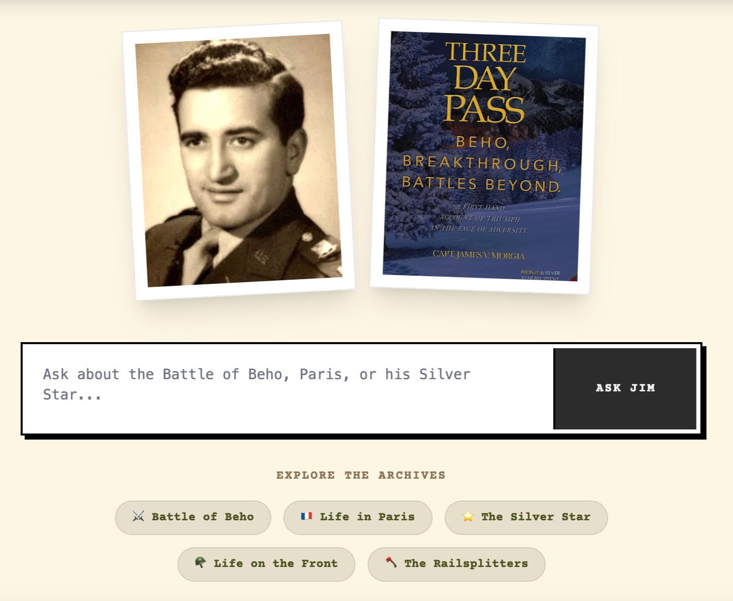 Captain Jim: An Interactive WWII Memoir with RAG preview